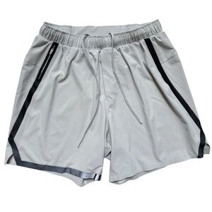 lululemon athletica Light Gray Athletic Shorts with Black Accents Sz Medium